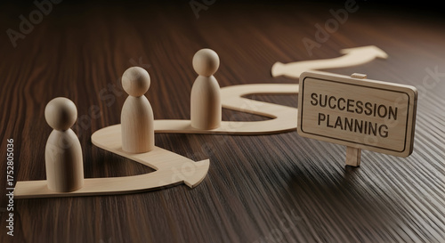 Visualize leadership transition with succession planning icons and a clear roadmap.