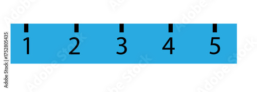 blue ruler on a white background,