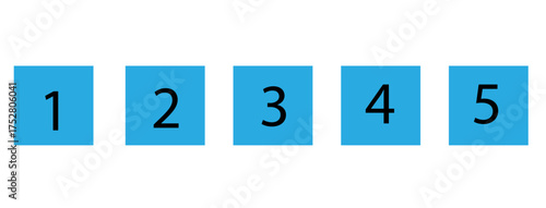blue cubes with numbers on a white background