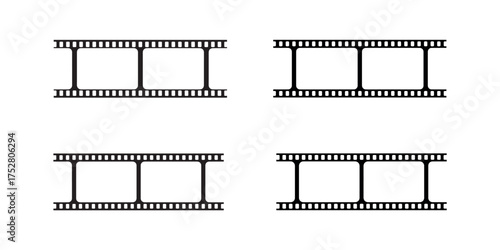 Film Strip Icon Set Vector Illustration Photographic Film Frame Negative Template