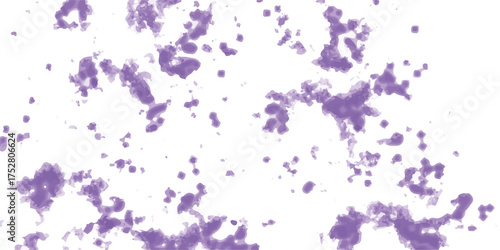 Abstract white and porple texture with irregular cloudy patches and rough edges. Ink blots or smoky clouds. Rough patches, scuffs, scratches, smudges, and grungy overlays to evoke an industrial,