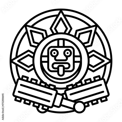 This Aztec icon is suitable for Mexico Country, etc.