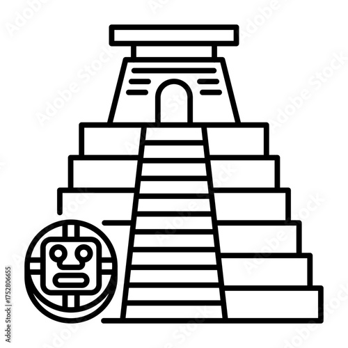 This Aztec Pyramid icon is suitable for Mexico Country, etc.