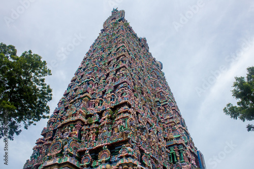 The towering gopuram of Sarangapani Temple rises majestically in Kumbakonam, Tamil Nadu, one of the tallest temple towers dedicated to Lord Vishnu.