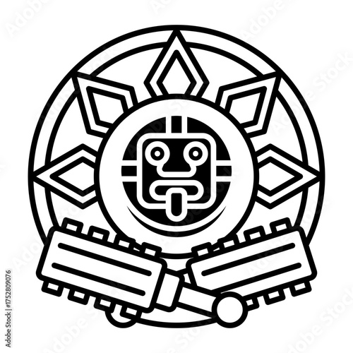 This Aztec icon is suitable for Mexico Country, etc.