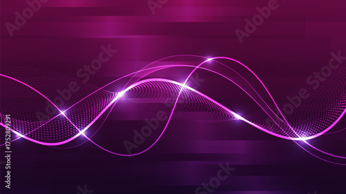 Futuristic Purple Vertical DNA Molecule Geometric Network Minimal Background.