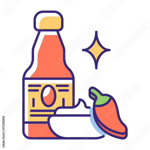 This Hot Sauce icon is suitable for Mexico Country, etc.