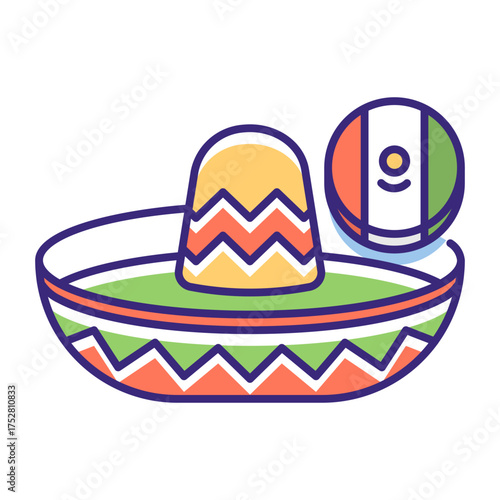 This Mexican Hat icon is suitable for Mexico Country, etc.