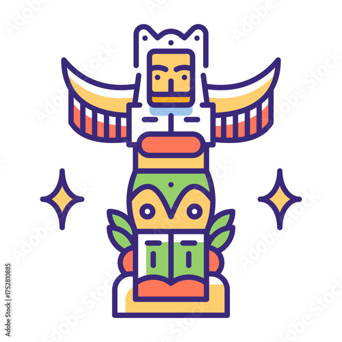 This Totem icon is suitable for Mexico Country, etc.