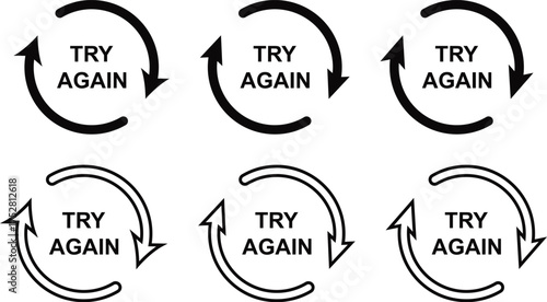 Try again in black colo vector illustration on white background
