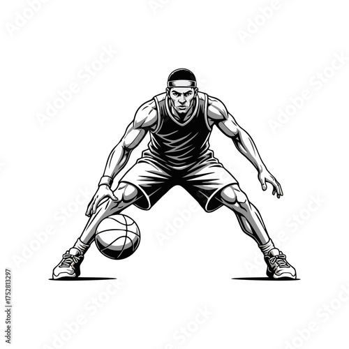 silhouette of a basketball player competing