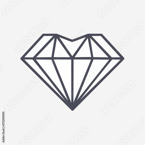 Simple Geometric Diamond Shape with Faceted Design.