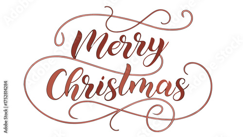 Merry Christmas Hand Lettering Inscription. Merry Christmas Text Hand Lettering on transparent background. Merry Christmas vector text Calligraphic Lettering design card template.
