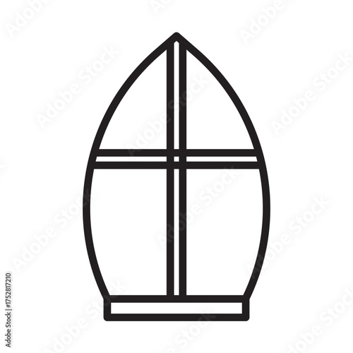 Sinterklaas Mitre outline icon. Vector illustration. Simple holiday design for Saint Nicholas celebration