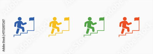 Career Icon Set Color Multiple Style Collection