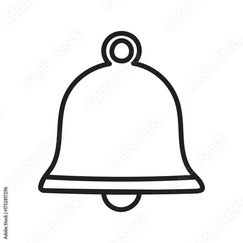 Bell outline icon. Minimal vector illustration. Simple holiday design on white background.
