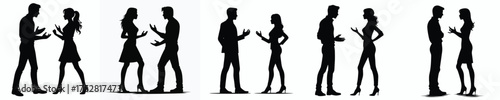 vector silhouette of conflict couple