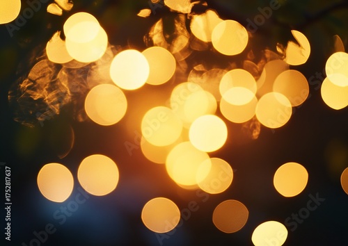 Wallpaper Mural Golden lights bokeh through leaves Torontodigital.ca