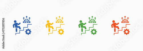 Self Improvement Icon Set Color Multiple Style Collection
