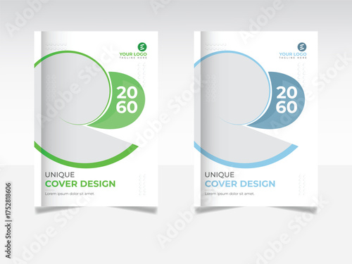corporate brochure cover design two color Vector