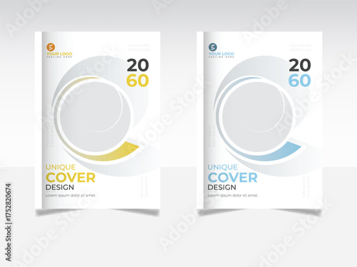 corporate brochure cover design two color Vector