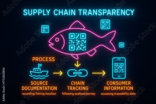 Traceable Seafood Infographic for Sustainable Fishing and Consumer Awareness