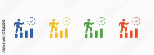 Progress Icon Set Color Multiple Style Collection