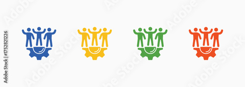 Human Resources Icon Set Color Multiple Style Collection