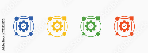 Adaptation Icon Set Color Multiple Style Collection