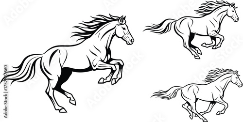 Powerful horses in motion, symbolizing freedom and strength