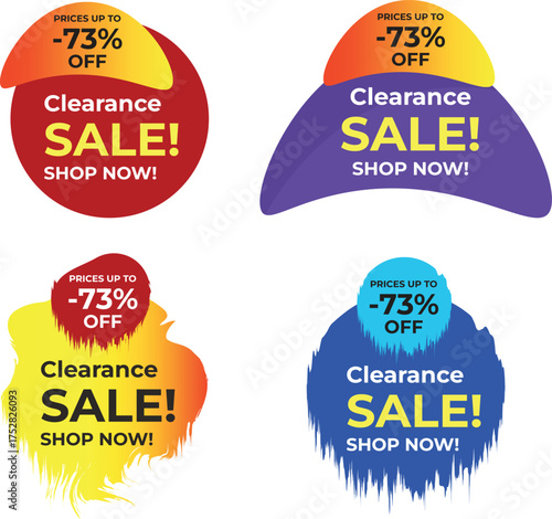 Abstract banners with colorful shapes