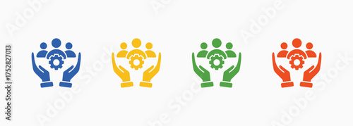 Human Resources Icon Set Color Multiple Style Collection