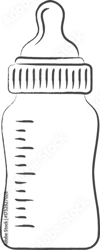 Graduated baby bottle with nipple cap