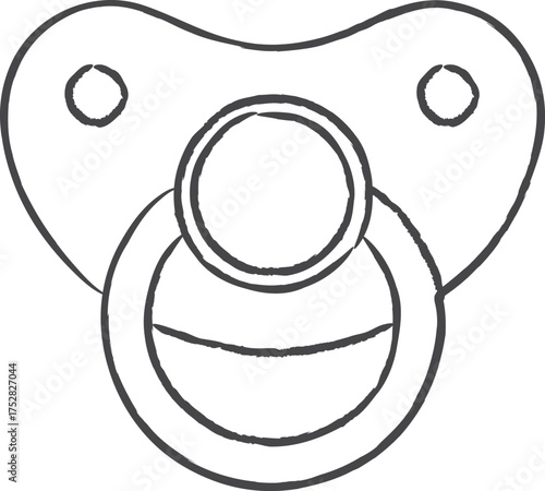Baby pacifier with round guard and ring