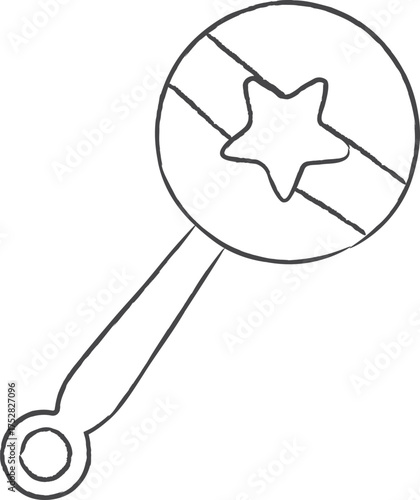 Round baby rattle with star insert