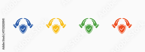 Insurance Icon Set Color Multiple Style Collection