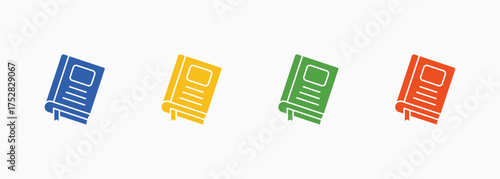 Book Icon Set Color Multiple Style Collection