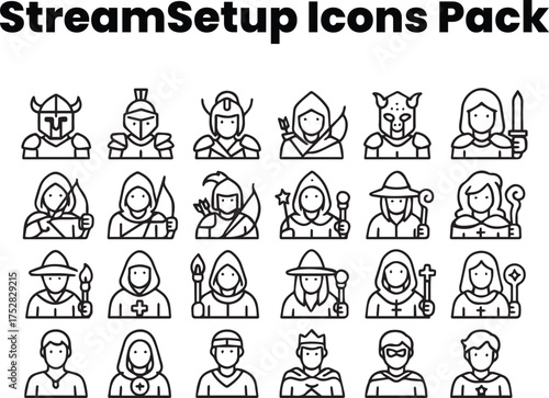 Action & Fighting Game Motion Icon Set — Vector Outline Pack
