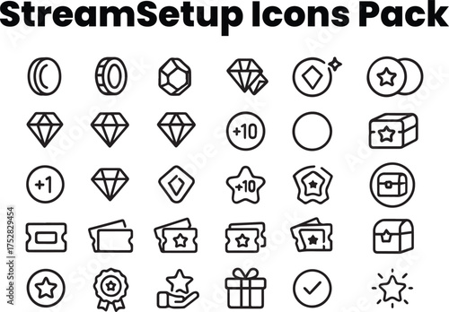 Casino & Online Betting Icon Set — Vector Outline Pack
