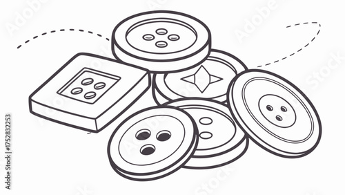 Assorted Buttons Pile for Sewing and Craft Projects Variety of Round and Square Fasteners for Fashion Design DIY Hobbies and Textile Industry