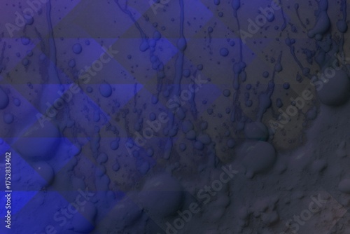 Abstract blue paint texture background with splatter and drip pattern