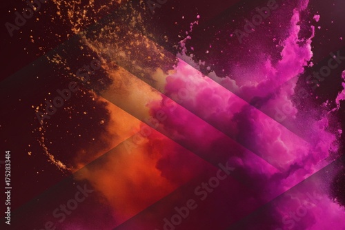 Vibrant Pink and Orange Ink Explosion – Abstract Colorful Smoke Background