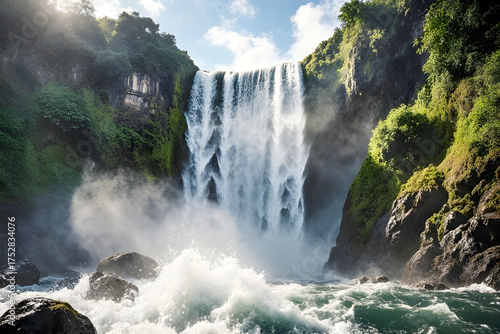 waterfall in the mountains
