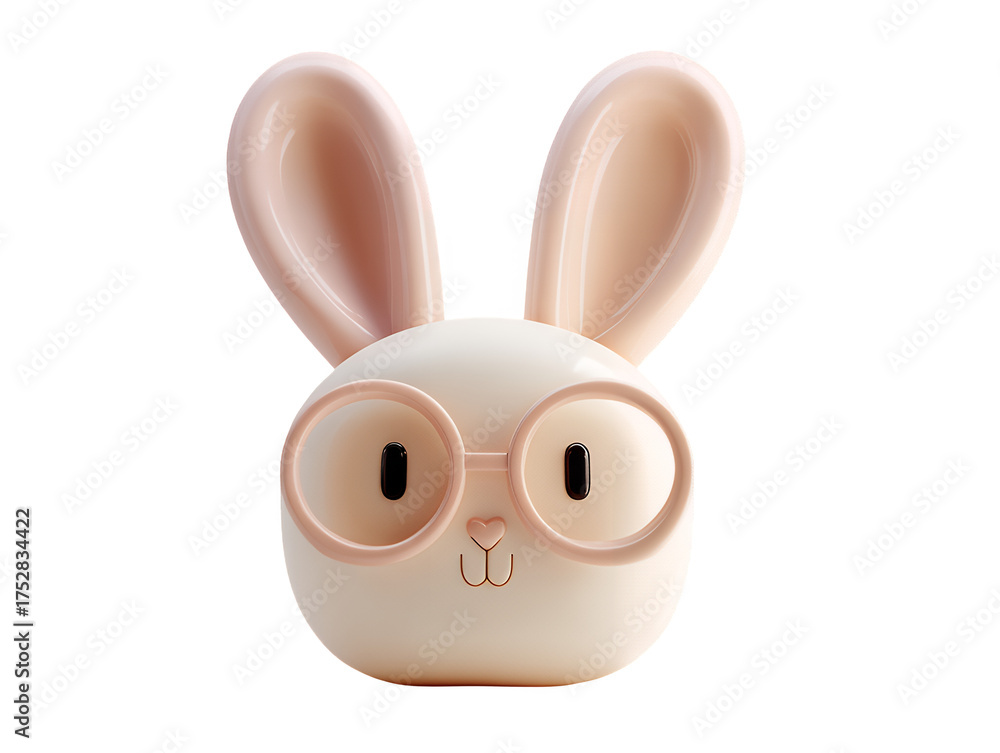 Obraz premium bunny wear sunglasses isolated on transparent backgrouns