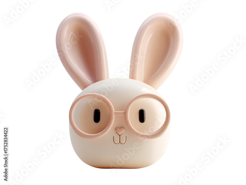  bunny wear sunglasses  isolated on transparent backgrouns