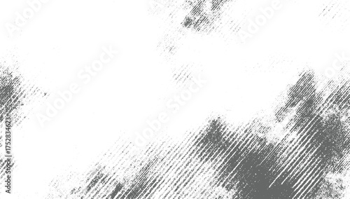 Abstract textured background with gray diagonal lines and scattered speckles on a white surface.