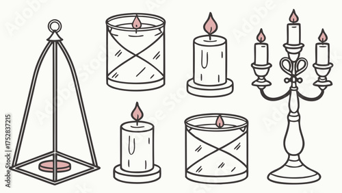 Decorative Candles Candelabra Lanterns Line Art Home Decor Cozy Ambiance Relaxation Event Planning