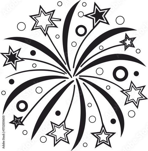 Exploding starburst firework sparkler explosion celebration light burst isolated on transparent background