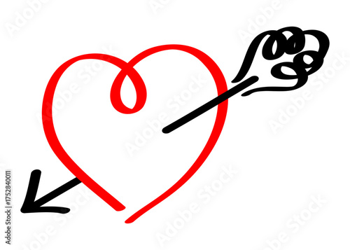 矢に射抜かれたハートのアイコン