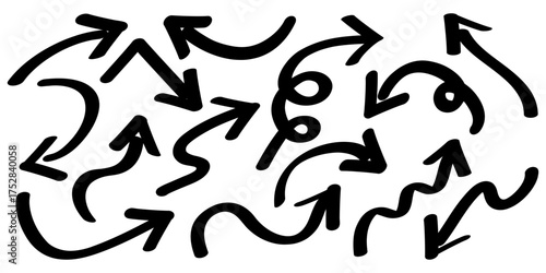 手書きの矢印のイラストセット